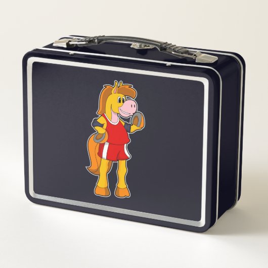 Pferd als Runner Metall Brotdose (Rückseite)