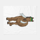 Pferd als Runner mit Handtuch Fleecedecke (Vorderseite (Horizontal))