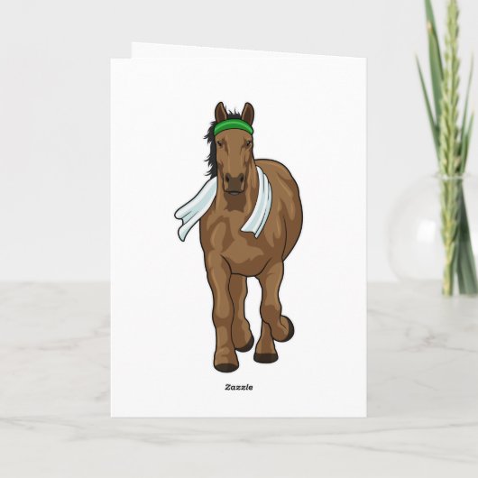 Pferd als Runner mit Handtuch Karte (Rückseite)