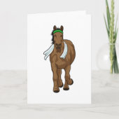 Pferd als Runner mit Handtuch Karte (Vorderseite)
