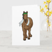 Pferd als Runner mit Handtuch Karte (Gelbe Blume)