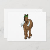 Pferd als Runner mit Handtuch Postkarte (Vorne/Hinten)