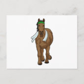 Pferd als Runner mit Handtuch Postkarte (Vorderseite)