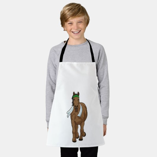 Pferd als Runner mit Handtuch Schürze (Getragen)