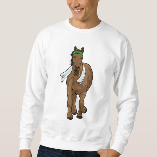 Pferd als Runner mit Handtuch Sweatshirt (Vorderseite)