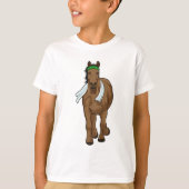Pferd als Runner mit Handtuch T-Shirt (Vorderseite)