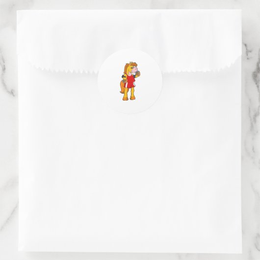 Pferd als Runner Runder Aufkleber (Tasche)