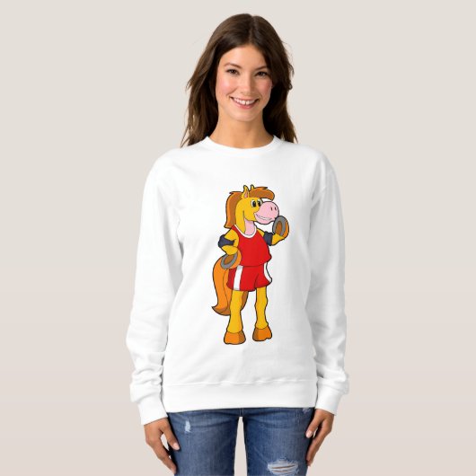 Pferd als Runner Sweatshirt (Vorne ganz)
