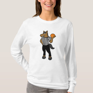 Pferd als Schiedsrichter mit Basketball & Pfeifen T-Shirt