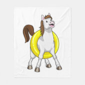 Pferd als Schwimmer mit Lifebouy Fleecedecke (Vorderseite)