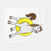 Pferd als Schwimmer mit Lifebouy Fleecedecke (Vorderseite (Horizontal))