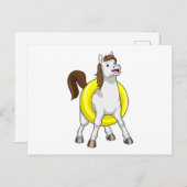 Pferd als Schwimmer mit Lifebouy Postkarte (Vorne/Hinten)