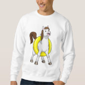 Pferd als Schwimmer mit Lifebouy Sweatshirt (Vorderseite)