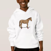 Pferd als Skater auf Skateboard Hoodie (Vorderseite)