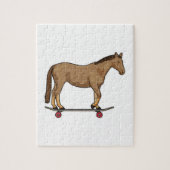 Pferd als Skater auf Skateboard Puzzle (Vertikal)
