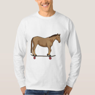 Pferd als Skater auf Skateboard T-Shirt