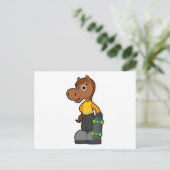 Pferd als Skater mit Skateboard Postkarte (Stehend Vorderseite)