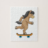 Pferd als Skater mit Skateboard Puzzle (Vertikal)