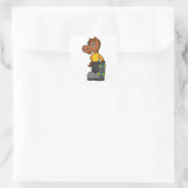 Pferd als Skater mit Skateboard Quadratischer Aufkleber (Tasche)