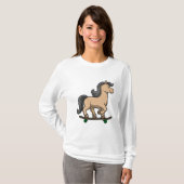 Pferd als Skater mit Skateboard T-Shirt (Vorne ganz)