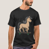 Pferd als Skater mit Skateboard T-Shirt (Vorderseite)