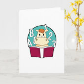 Pferd als Student mit Brille & Book Karte (Gelbe Blume)