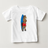 Pferd als Surfer mit Surfbrett Baby T-shirt (Vorderseite)