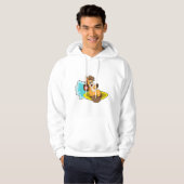 Pferd als Surfer mit Surfbrett Hoodie (Vorne ganz)
