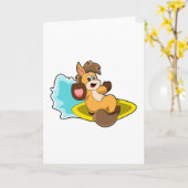 Pferd als Surfer mit Surfbrett Karte (Gelbe Blume)