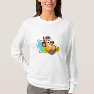 Pferd als Surfer mit Surfbrett T-Shirt