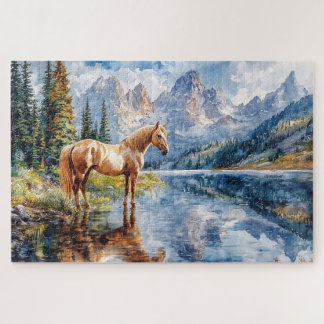 Pferd am Landschaftlichen See Puzzle