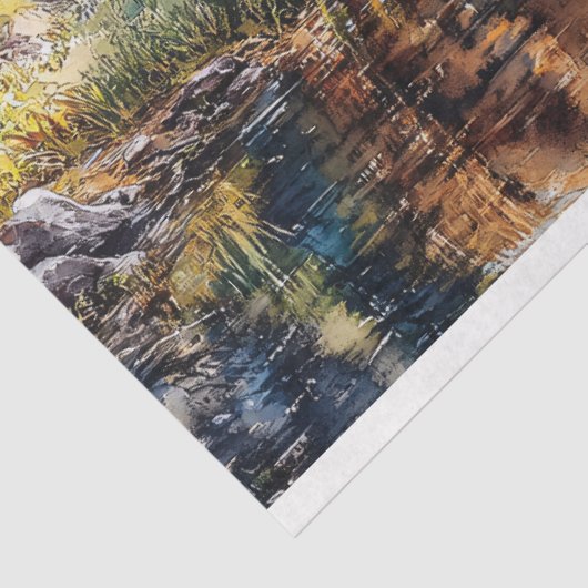 Pferd am See Landschaftliche Entdeckungsreise Seidenpapier (Ausschnitt)