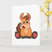 Pferd am Sitzen Karte (Gelbe Blume)