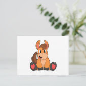 Pferd am Sitzen Postkarte (Stehend Vorderseite)