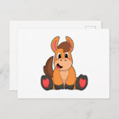 Pferd am Sitzen Postkarte (Vorne/Hinten)