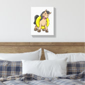 Pferd am Strand mit Schwimmring Leinwanddruck (Insitu (Schlafzimmer))