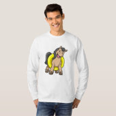 Pferd am Strand mit Schwimmring T-Shirt (Vorne ganz)