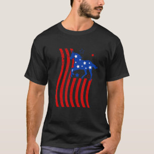 Pferd Amerikanische Flagge 4. Juli USA Männer Frau T-Shirt