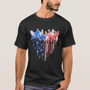 Pferd Amerikanische Flagge Herz 4. Juli Pferd T-Shirt