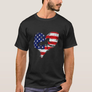 Pferd Amerikanische Flagge Herz Usa Patriotischer T-Shirt