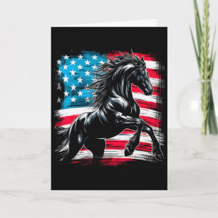 Pferd Amerikanische Flagge USA Pferde 4. Juli Karte