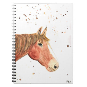Pferd Aquarell braunes Pony landwirtschaftliches T Notizblock