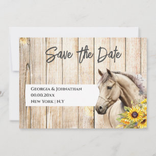 Pferd Aquarell Sonnenblume rustikal westlich chic Save The Date
