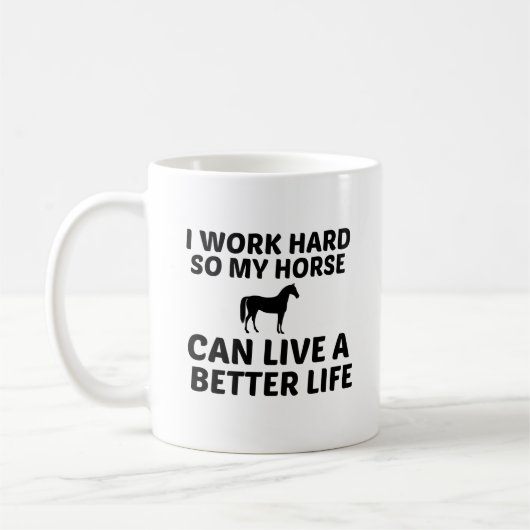 PFERD ARBEIT BESTER LEBEN KAFFEETASSE (Links)