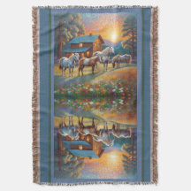 Pferd auf Bauernhof Wildblumenwiese