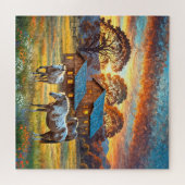 Pferd auf Bauernhof Wildblumenwiese Puzzle (Horizontal)