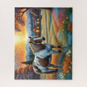 Pferd auf Bauernhof Wildblumenwiese Puzzle (Vertikal)