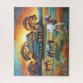 Pferd auf Bauernhof Wildblumenwiese Puzzle (Vertikal)
