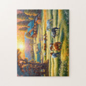 Pferd auf Bauernhof Wildblumenwiese Puzzle (Vertikal)