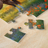 Pferd auf Bauernhof Wildblumenwiese Puzzle (Seite)
